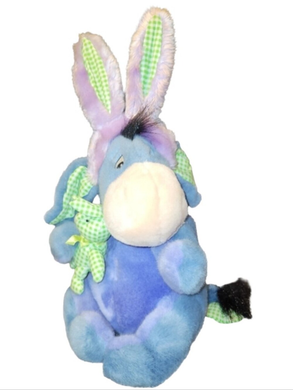 Vintage Disney Store Eeyore Easter Bunny Ears Gingham Plush With Bunny